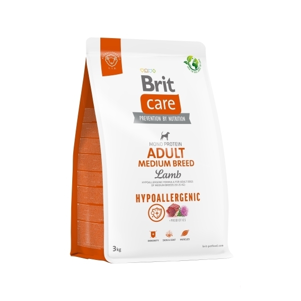 Brit Care Hipoalerjenik Kuzulu Orta Irk Yetişkin Köpek Maması 3kg