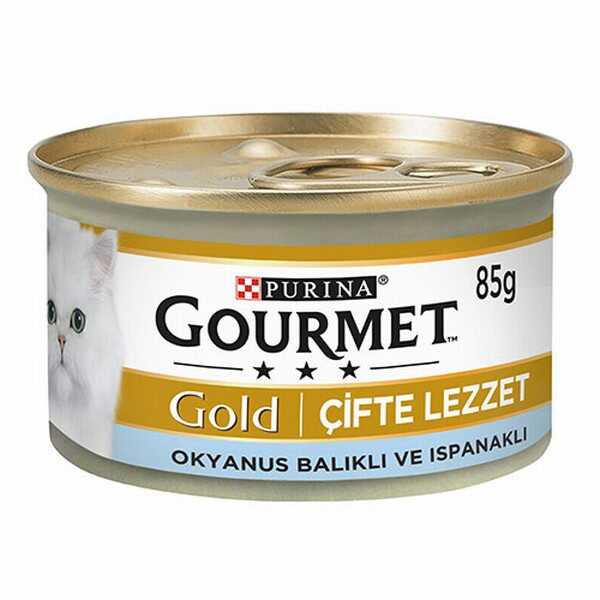 Gourmet Gold Çifte Lezzet Okyanus Balıklı Sebzeli Yetişkin Kedi Konservesi 85 Gr