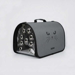 Lepus Fly Bag Kedi Desenli Taşıma Çantası Gri 25x40x25 Cm