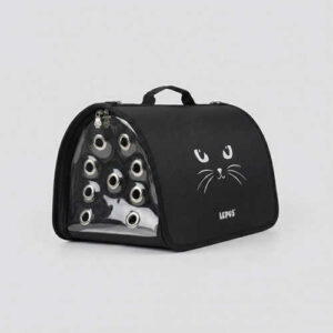 Lepus Fly Bag Kedi Desenli Taşıma Çantası Siyah 25x40x25 Cm