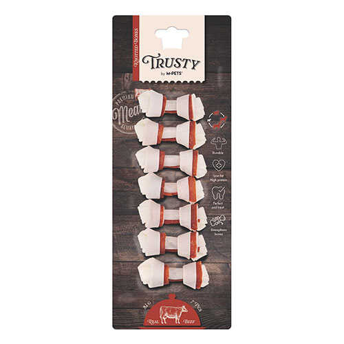 M-Pets Trusty Sığır Etli Düğümlü Kemik Köpek Ödülü 7'li 140 Gr 7,7 Cm