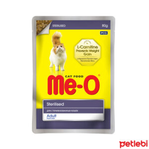 Me-O Kilo Kontrolü için L-Carnitinli Tavuk Etli Kısırlaştırılmış Kedi Konservesi 80gr