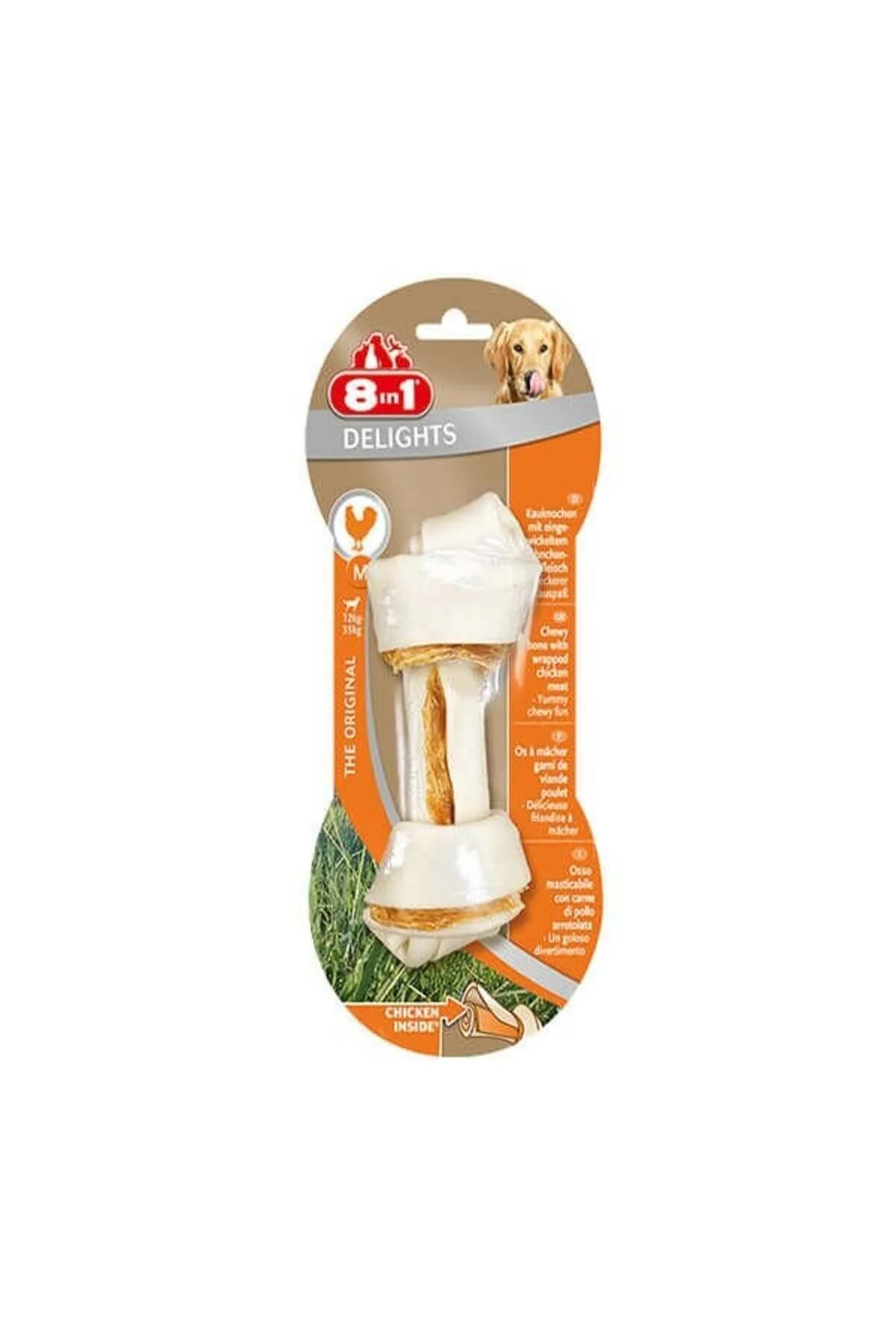 8in1 Delights Bones Düğümlü Tavuklu Ağız Bakım Kemik Köpek Ödülü Small 35 Gr