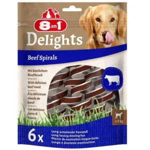 8in1 Delights Smart Spirals Biftekli Burgu Köpek Ödülü