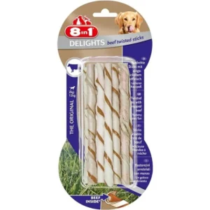 8in1 Delights Twisted Biftekli Burgu Köpek Kemik Ödülü
