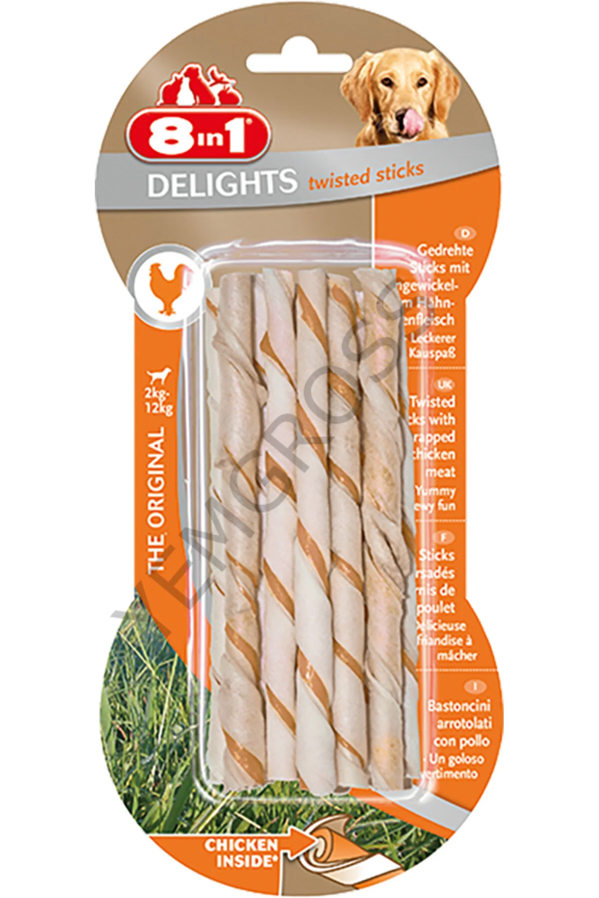 8in1 Delights Twisted Tavuklu Burgu Köpek Kemik Ödülü