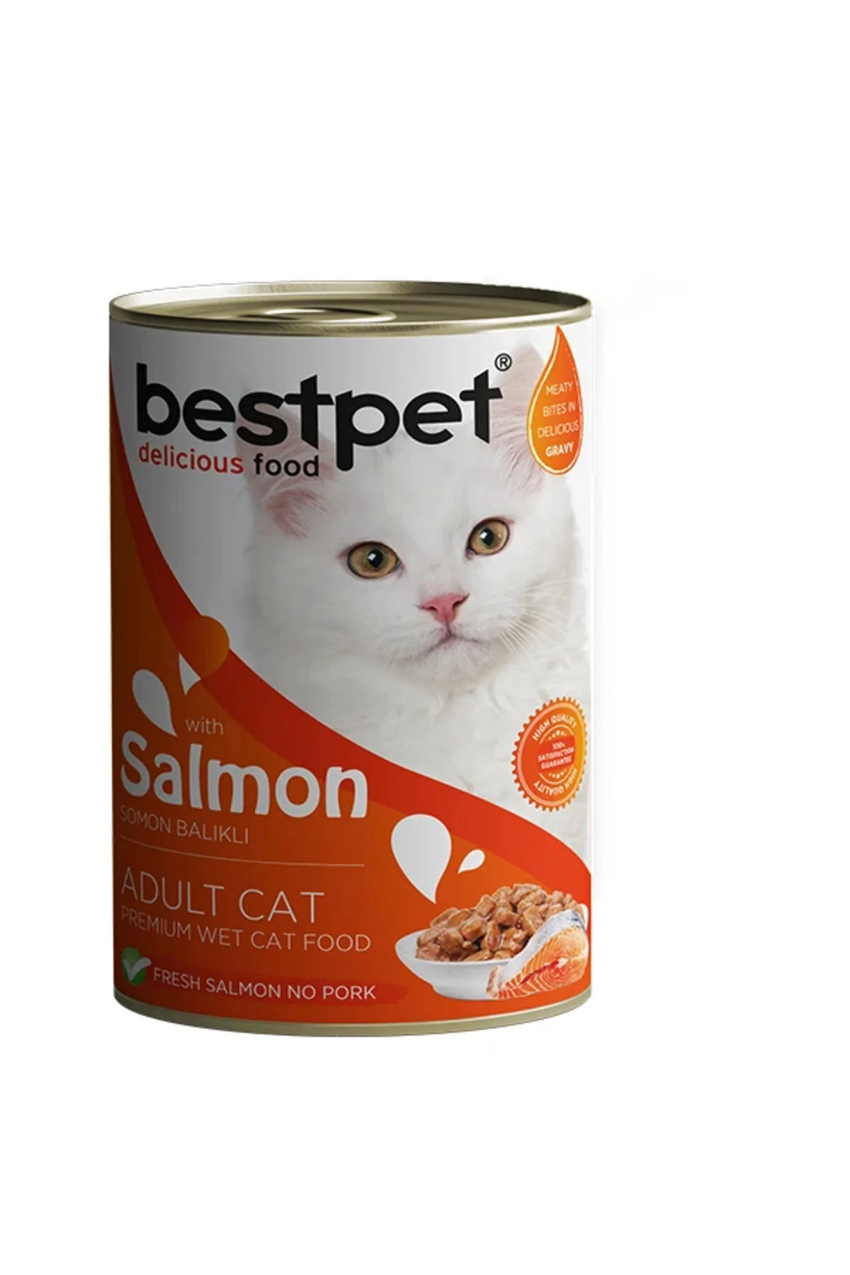 BestPet Parça Etli Somon Balıklı Yetişkin Kedi Konservesi 400 Gr