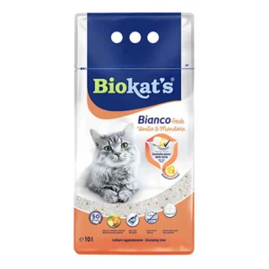 Biokats Bianco Fresh Vanilya ve Mandalina Kokulu Topaklanan Doğal Kedi Kumu