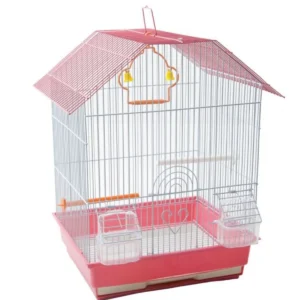 Birdlife Çift Kapılı Kuş Kafesi Pembe 34,5x28x46 Cm