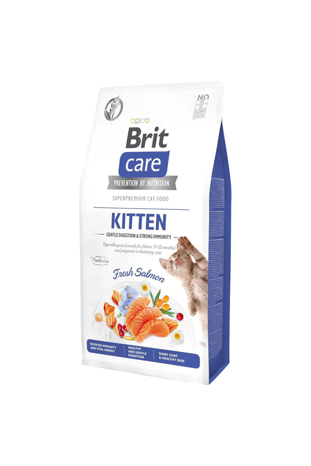 Brit Care Gentle Digestion & Strong Immunity Tahılsız Somonlu Yavru Kedi Maması