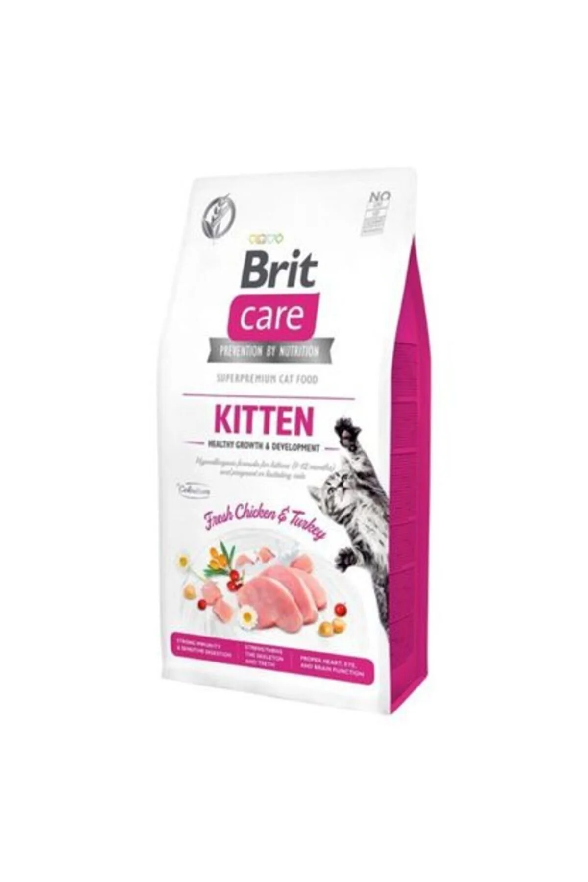 Brit Care Haircare Hypoallergenic Healthy & Shiny Coat Tavuklu ve Somonlu Tahılsız Yetişkin Kedi Maması 2 Kg