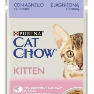 Cat Chow Pouch Sos İçinde Kuzu Etli ve Kabaklı Yavru Kedi Konservesi 85gr