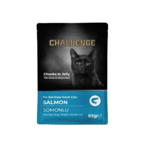 Challenge Pouch Jöle İçinde Parça Somonlu Kısırlaştırılmış Kedi Konservesi 85gr