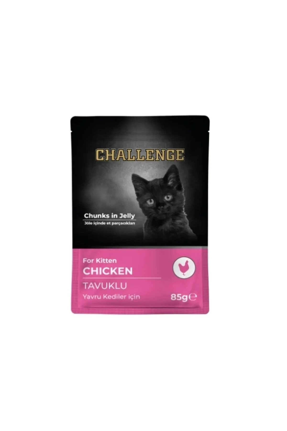 Challenge Pouch Jöle İçinde Parça Tavuklu Yavru Kedi Konservesi 85gr