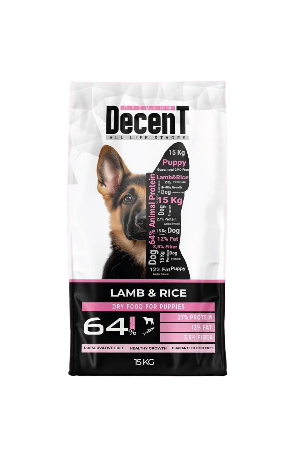 Decent Premium Kuzu Etli Yavru Köpek Maması 15 Kg