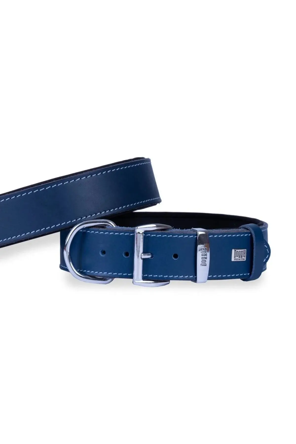 Doggie Konfor Deri Köpek Boyun Tasması Royalblue 4×52 60 Cm