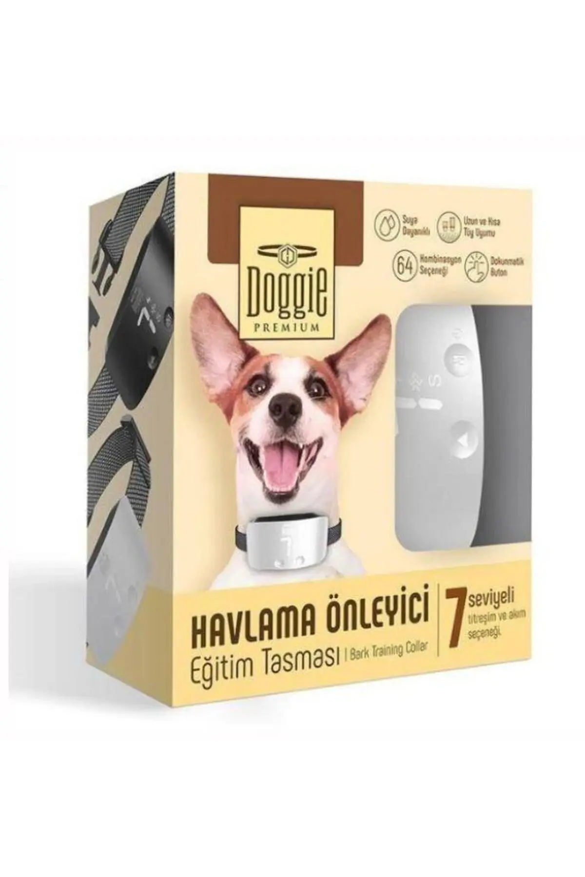 Doggie Premium Havlama Önleyici Köpek Eğitim Tasması Beyaz