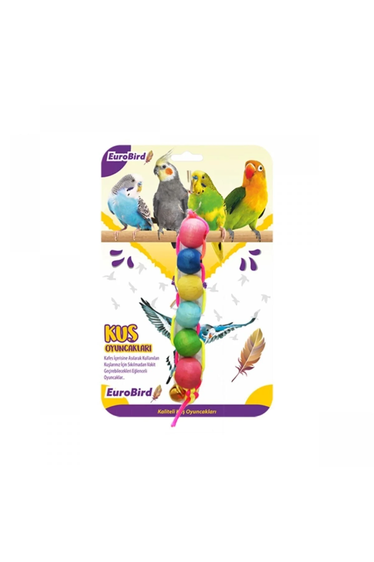 EuroBird Renkli Dizili Boncuk Kuş Oyuncağı