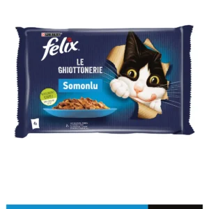 Felix Multipack Pouch Somonlu ve Ton Balıklı Yetişkin Kedi Konservesi 4×85 Gr
