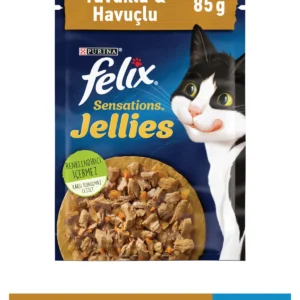 Felix Pouch Sensations Jellies Tavuklu ve Havuçlu Yetişkin Kedi Konservesi 85 Gr