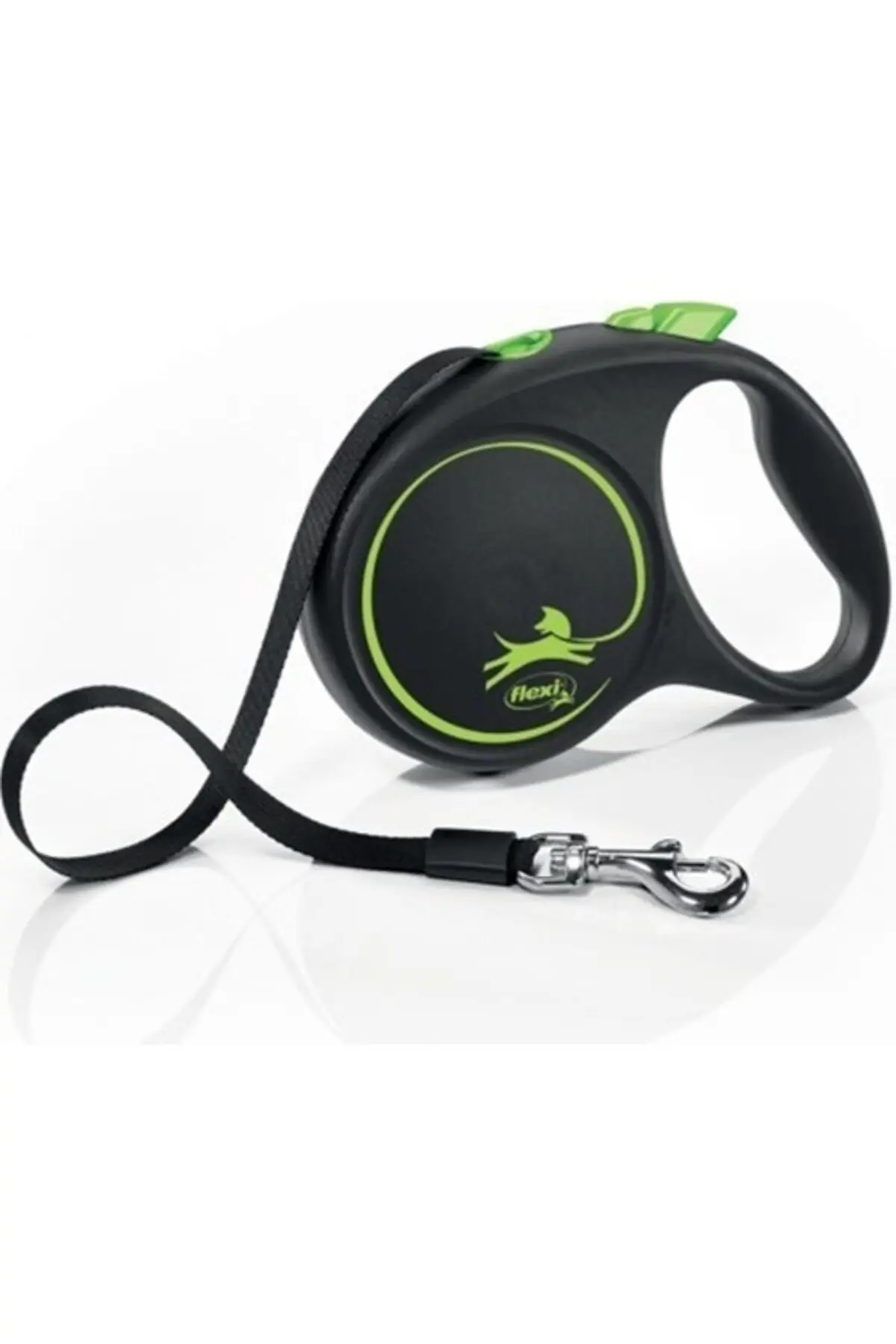 Flexi Black Design Otomatik Şerit Köpek Gezdirme Tasması Large 5 Mt Yeşil