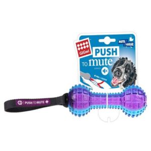 GiGwi Ses Kontrollü Dambıl Köpek Oyuncağı 18cm (Mor-Mavi)