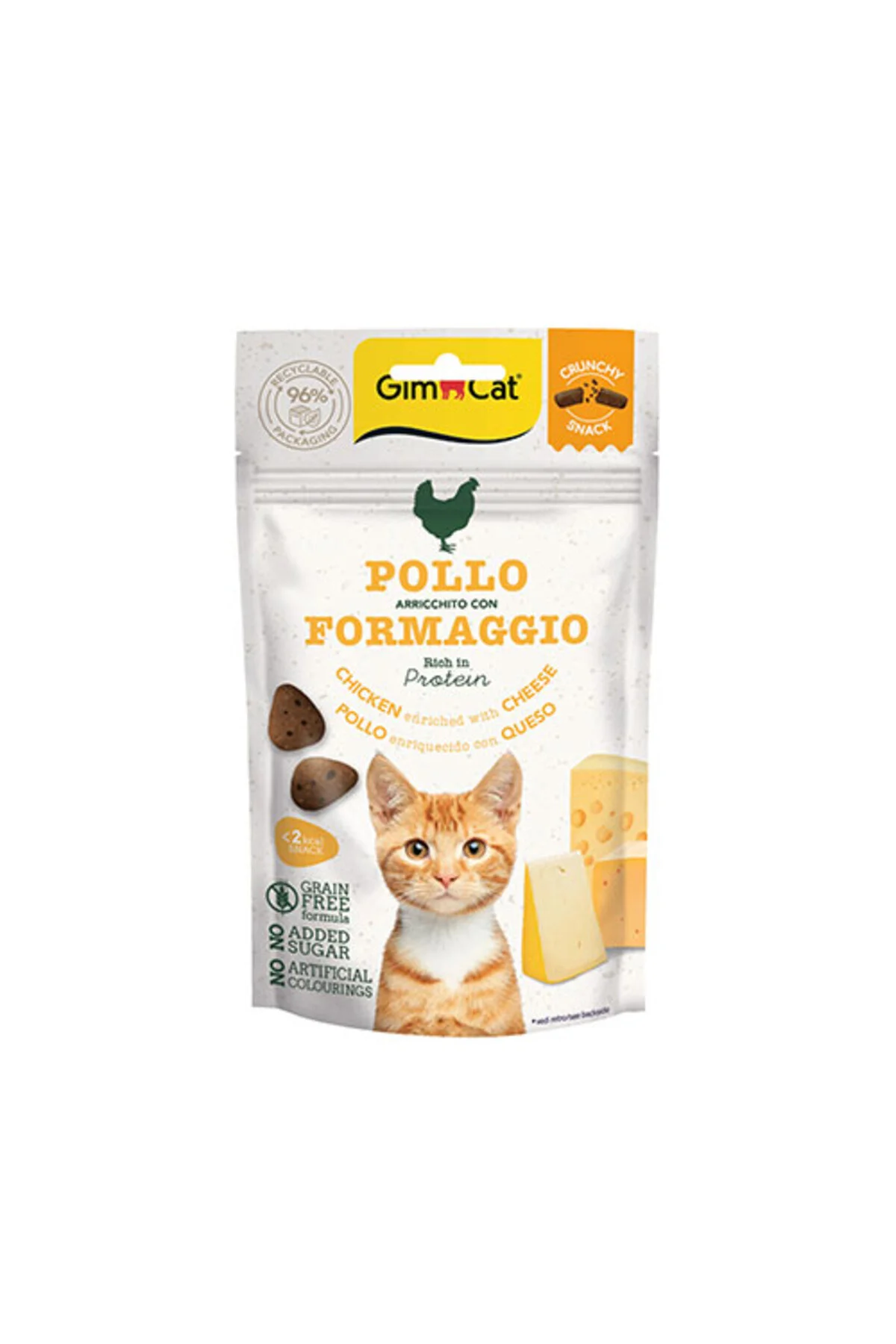 Gimcat Crunchy Snacks Tavuklu ve Peynirli Tahılsız Kedi Ödül Maması