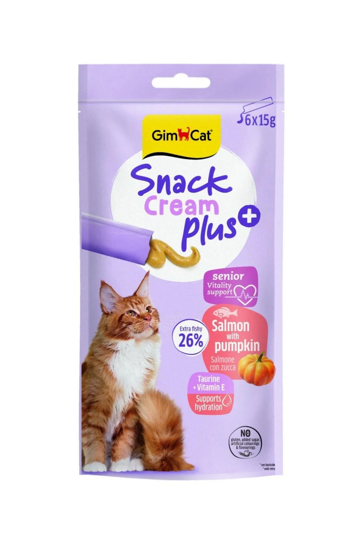 Gimcat Snack Cream Senior Somonlu & Balkabaklı Kedi Ödülü