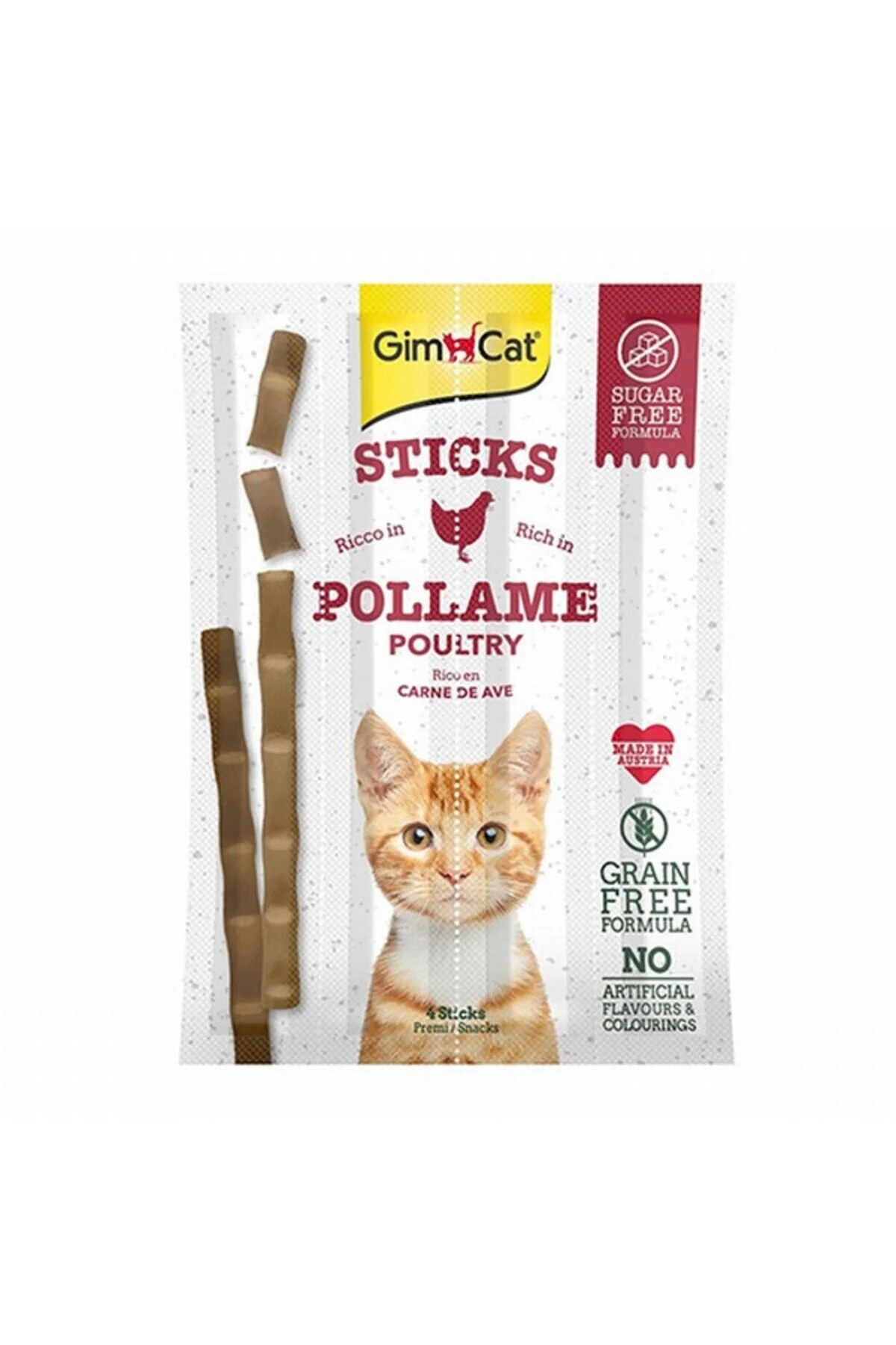 GimCat Sticks Tavuklu ve Ciğerli Kedi Ödül Çubukları 20 Gr