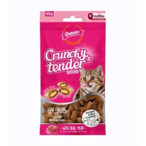 Gnawlers Crunchy Somonlu ve Sütlü Prebiotik Destekli Kedi Ödül Maması