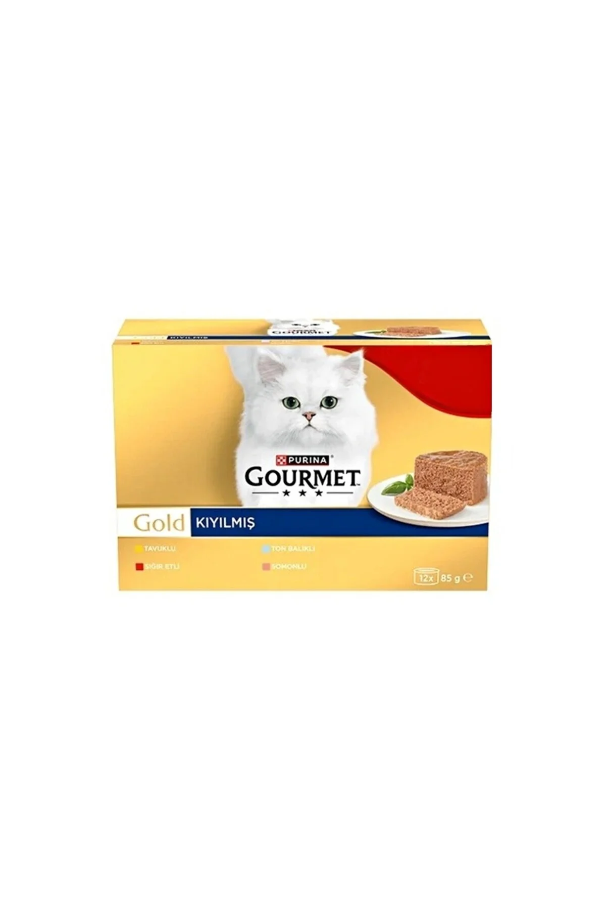 Gourmet Gold Kıyılmış Karışık Çeşitli Yetişkin Kedi Konservesi 12x85gr (12 AL 9 ÖDE)