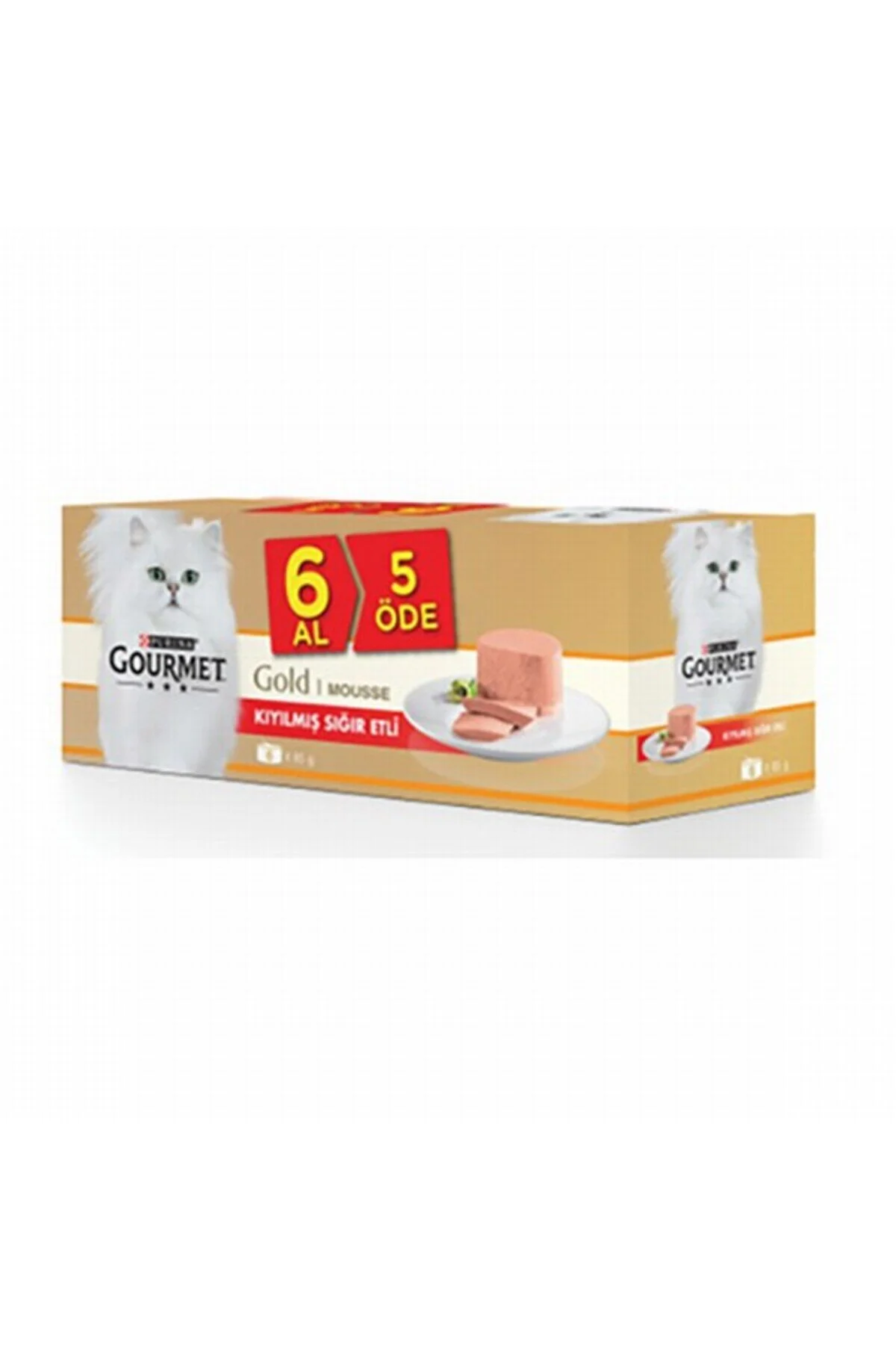 Gourmet Gold Kıyılmış Sığır Etli Yetişkin Kedi Konservesi 6 Al 5 Öde