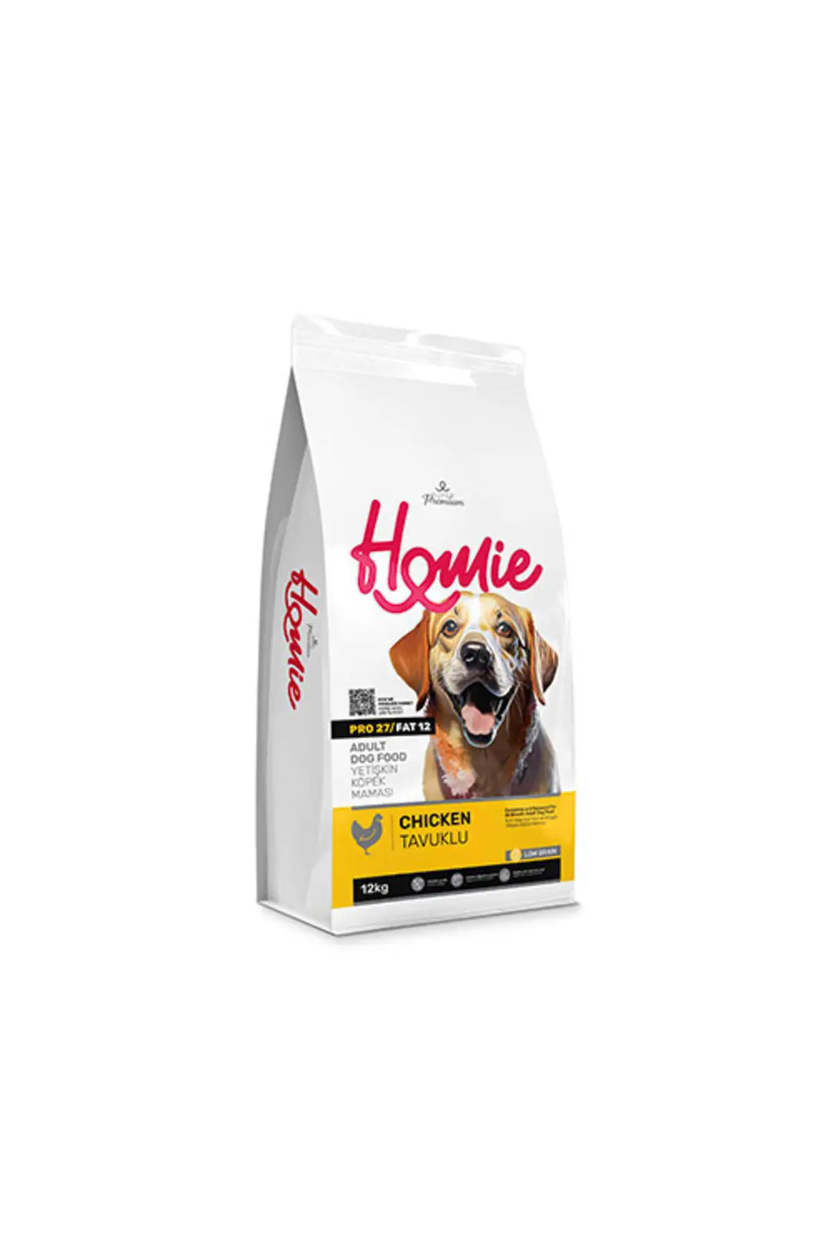 Homie Tavuklu Düşük Tahıllı Yetişkin Köpek Maması 12 Kg