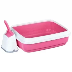IMAC Duo Açık Kedi Tuvaleti ve Küreği 59x40x28cm (Pembe)
