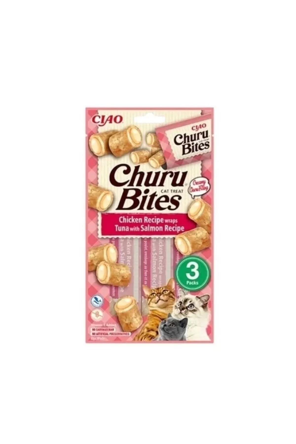 Inaba Ciao Churu Bites Tavuk Sargılı Ton Balıklı ve Somonlu Kedi Ödül Maması