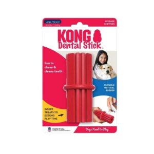 Kong Dental Stick Diş Sağlığı Destekleyici Çok Amaçlı Köpek Oyuncağı (Kırmızı) [L]