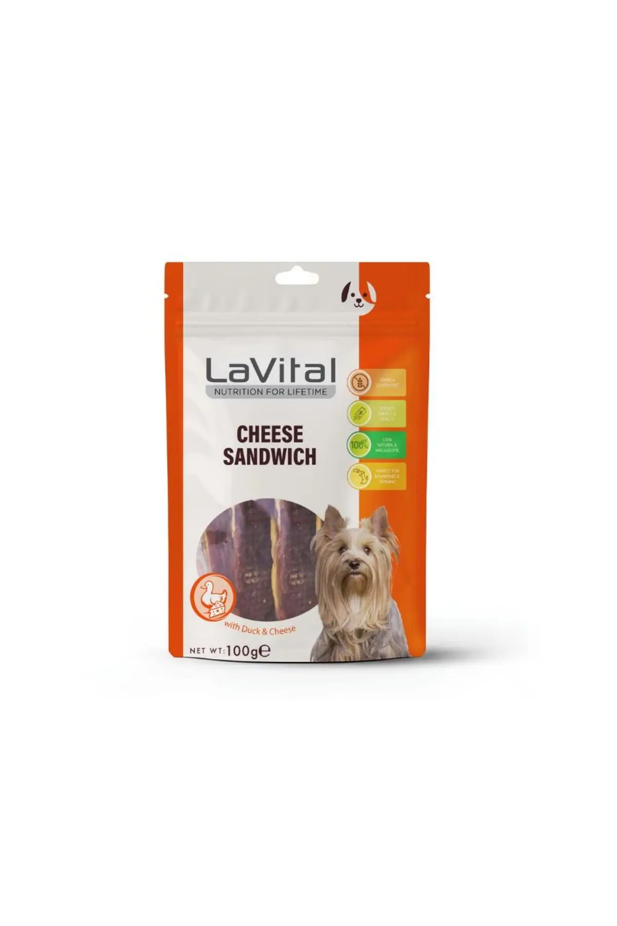LaVital Cheese Sandwich Ördek Etli ve Peynirli Köpek Ödül Maması 100gr