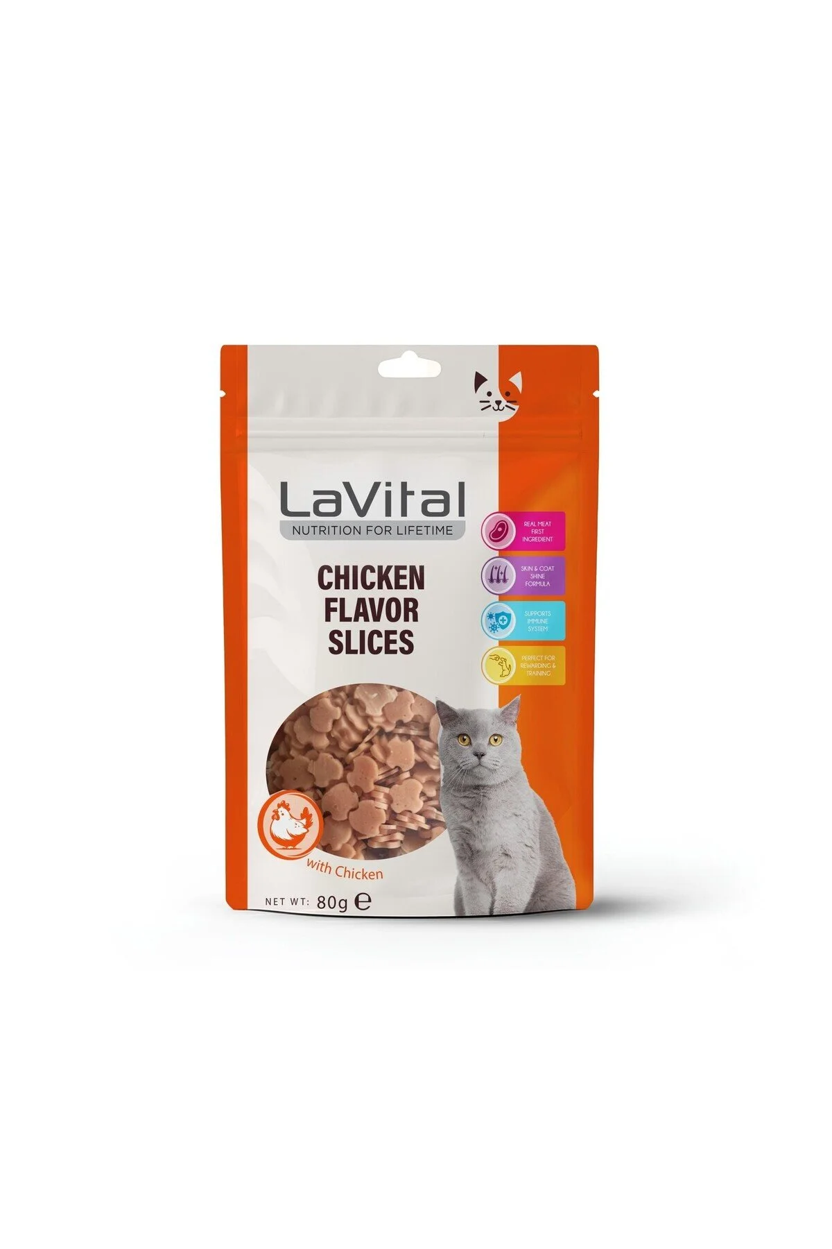 LaVital Chicken Flavor Slices Tavuklu Kedi Ödül Maması 80gr