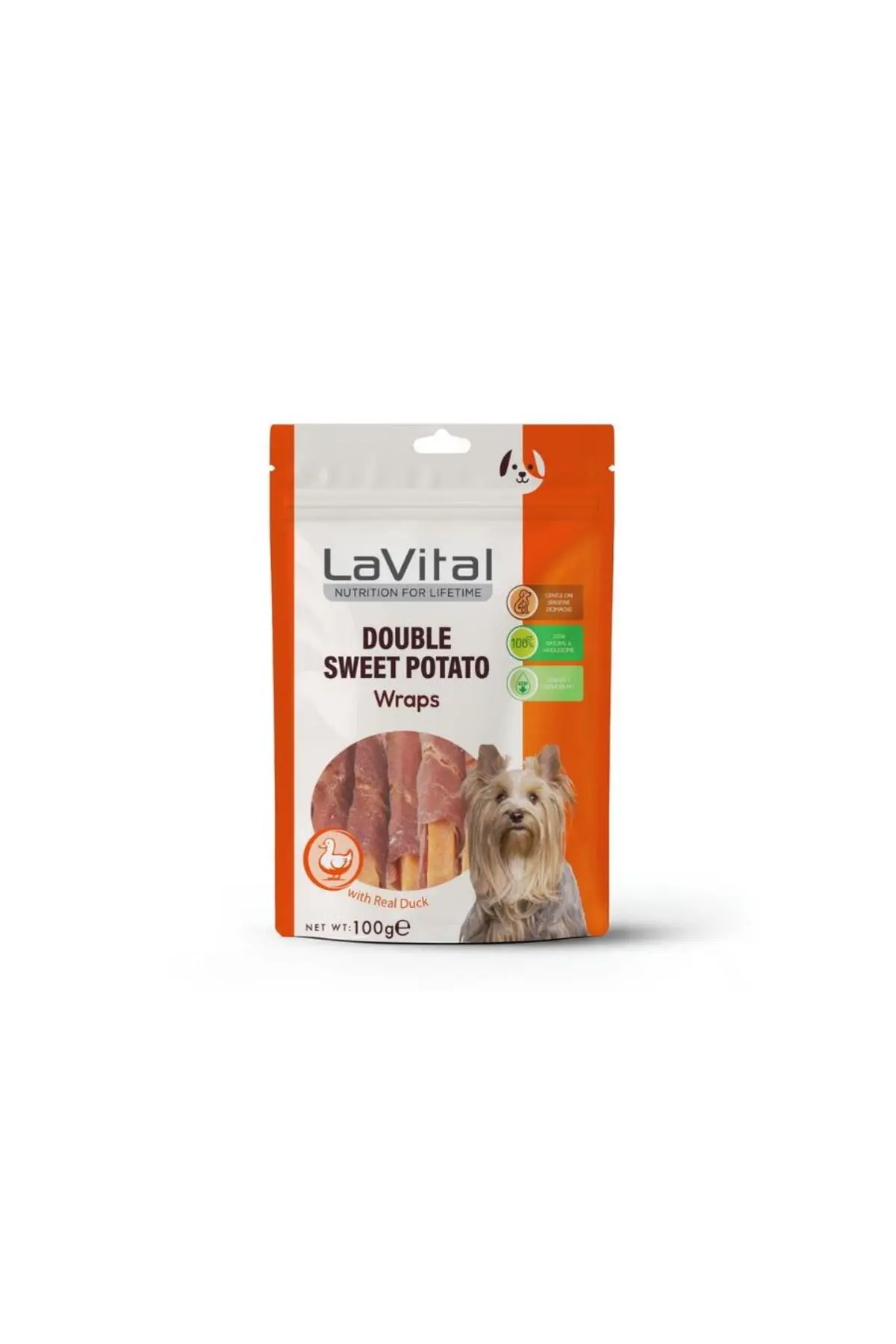 LaVital Double Sweet Potato Ördek Eti Sarılı Köpek Ödül Maması 100gr