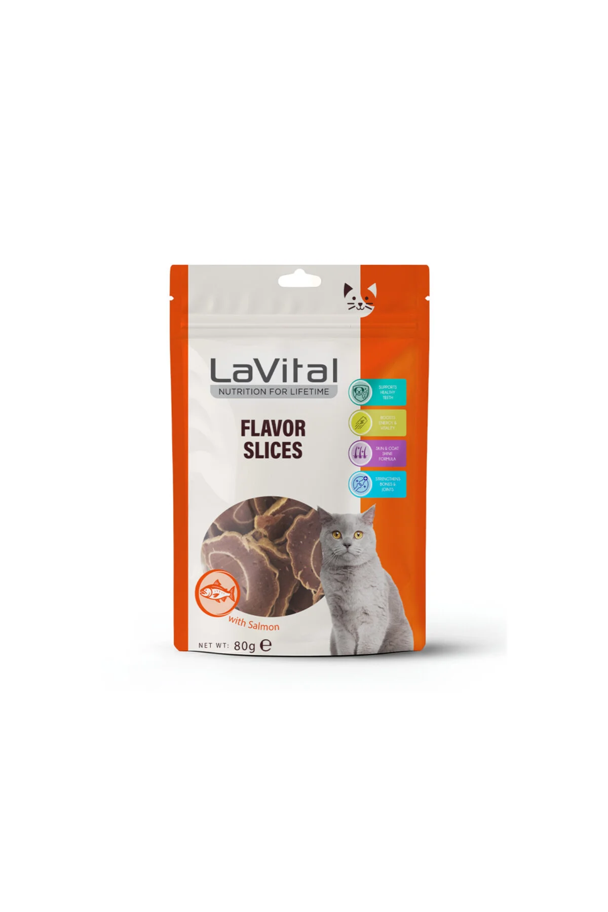 LaVital Flavor Slices Somonlu Suşi Dilimleri Kedi Ödül Maması 80gr