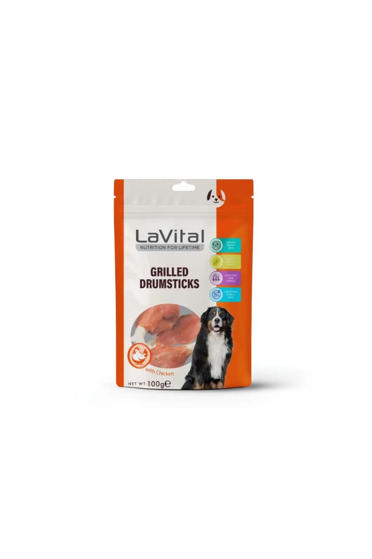 LaVital Grilled Drumsticks Tavuk Etli Baget Köpek Ödül Maması 100gr