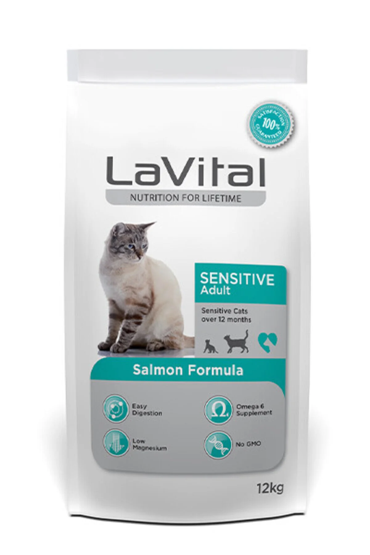 LaVital Sensitive Hassas Sindirim Sistemine Sahip Kediler için Somonlu Yetişkin Kedi Maması 12kg