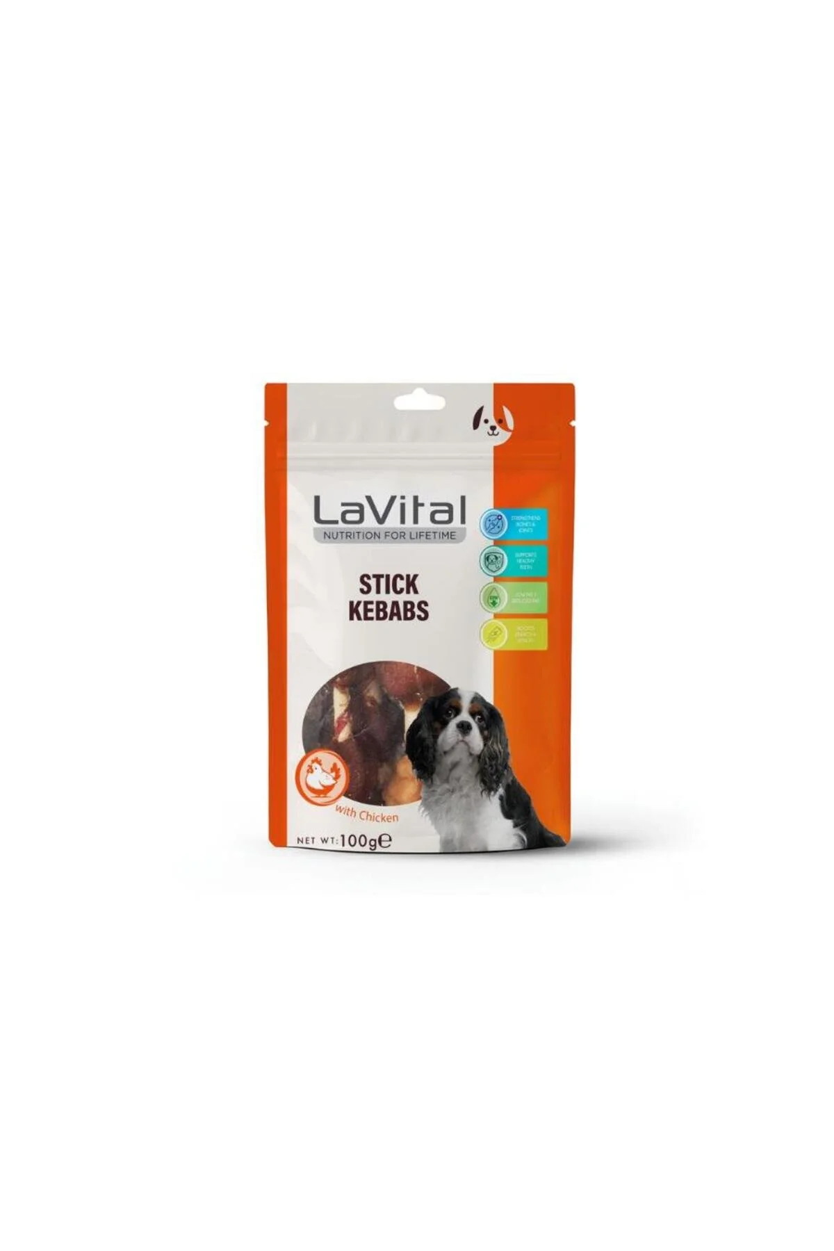 LaVital Stick Kebabs Tavuk Ördek ve Ciğerli Köpek Ödül Çubuğu 100gr