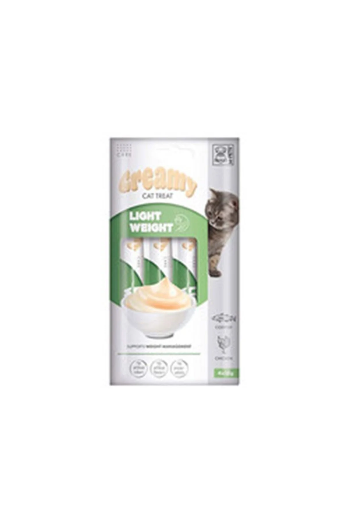 M-Pets Creamy Light Weight Morina Balıklı ve Tavuklu Diyet Sıvı Kedi Ödül Maması