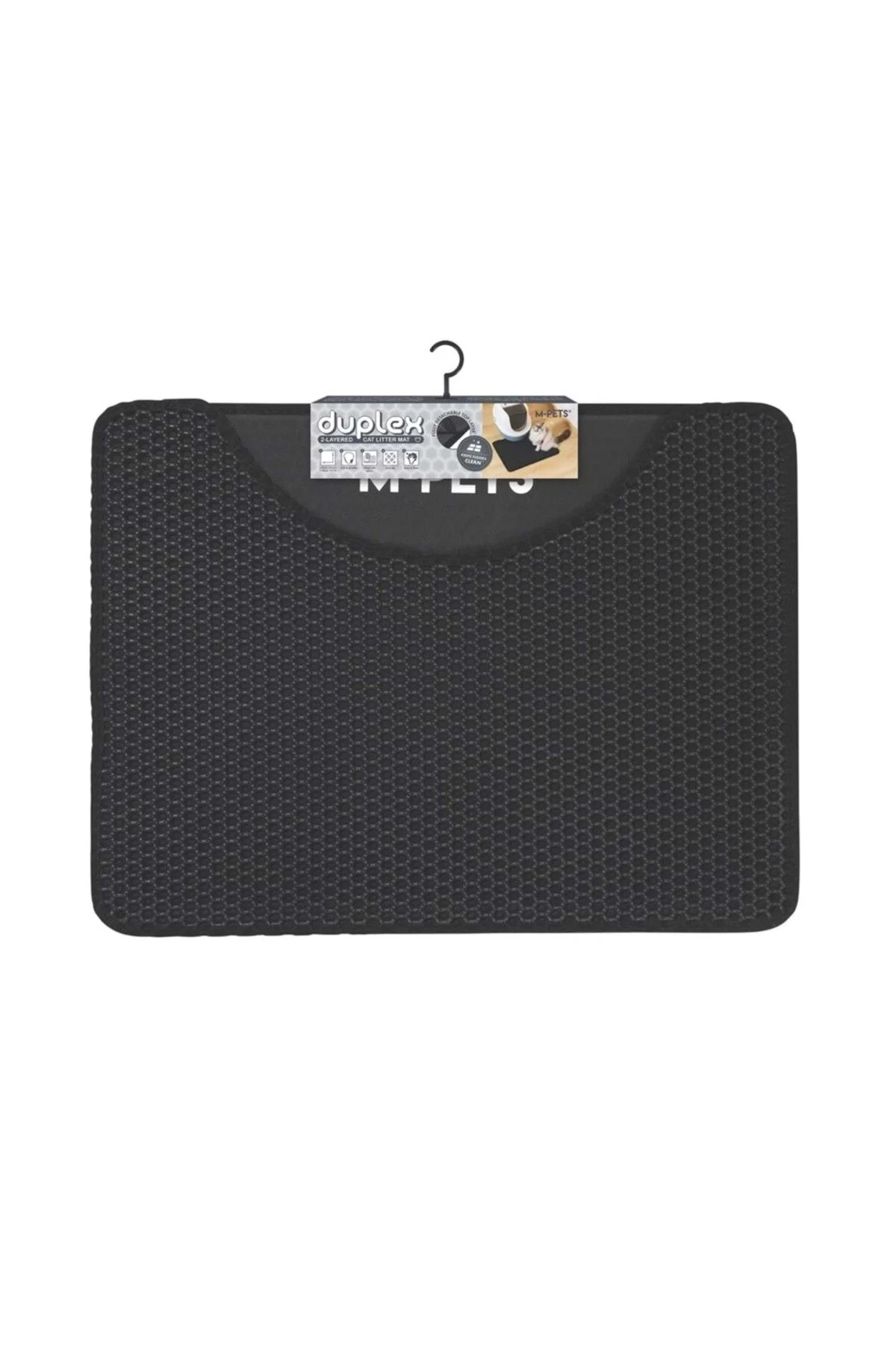 M-Pets Duplex Elekli Kedi Kumu Paspası 60x45cm (Siyah)