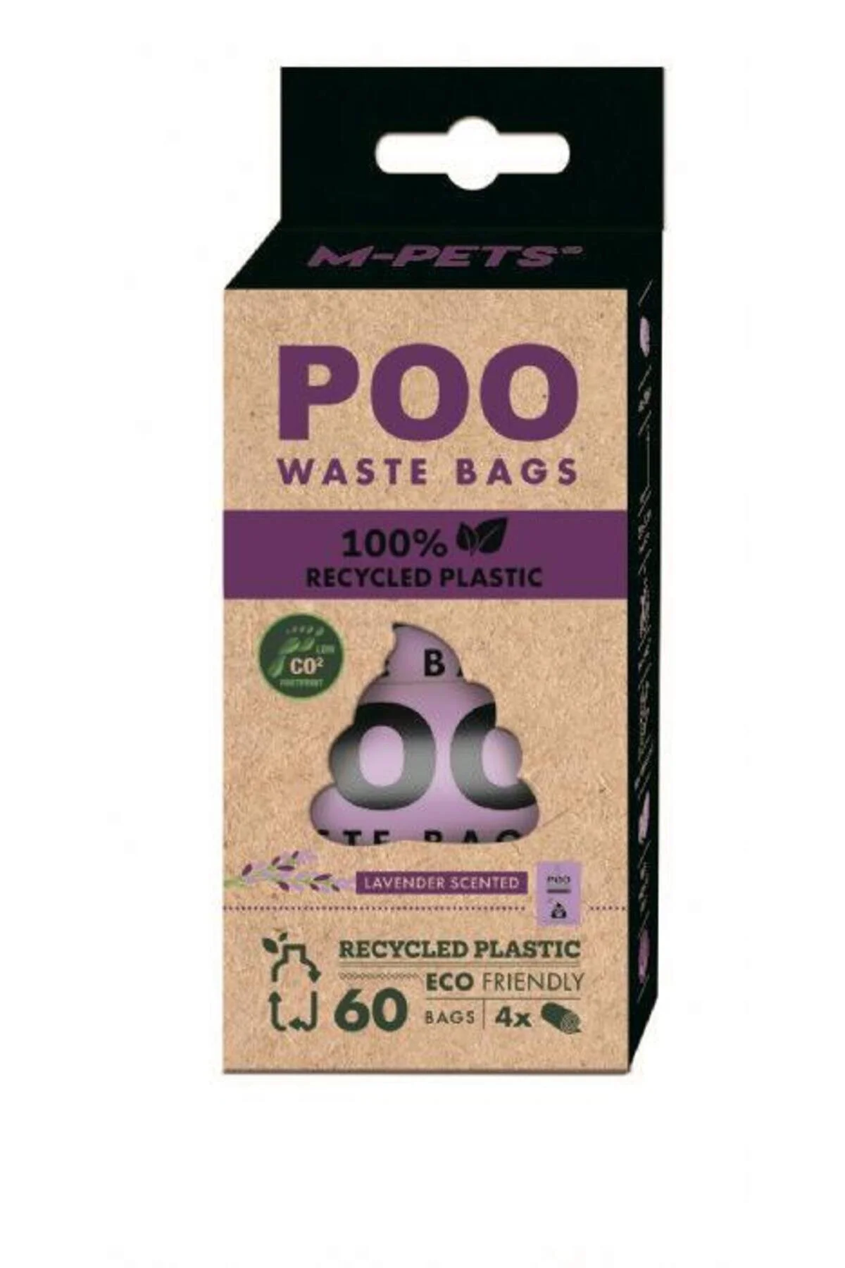 M-Pets Geri Dönüştürülmüş Malzemeden Yapılı Lavanta Kokulu Köpek Dışkı Toplama Poşeti 4×15 Yaprak