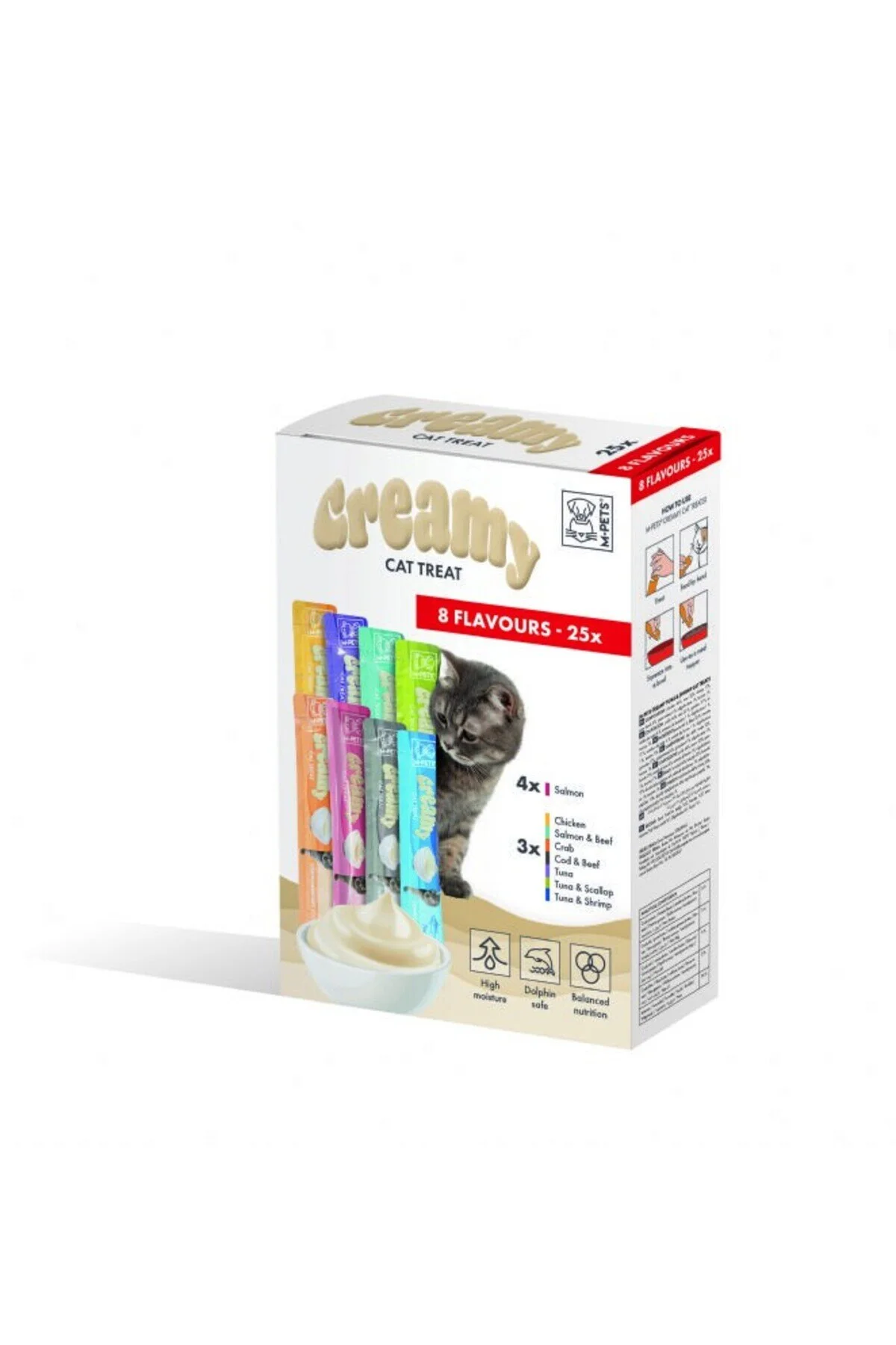 M-Pets Krema Kedi Ödül Maması 14gr (25 Adet) (Karışık Çeşitli)
