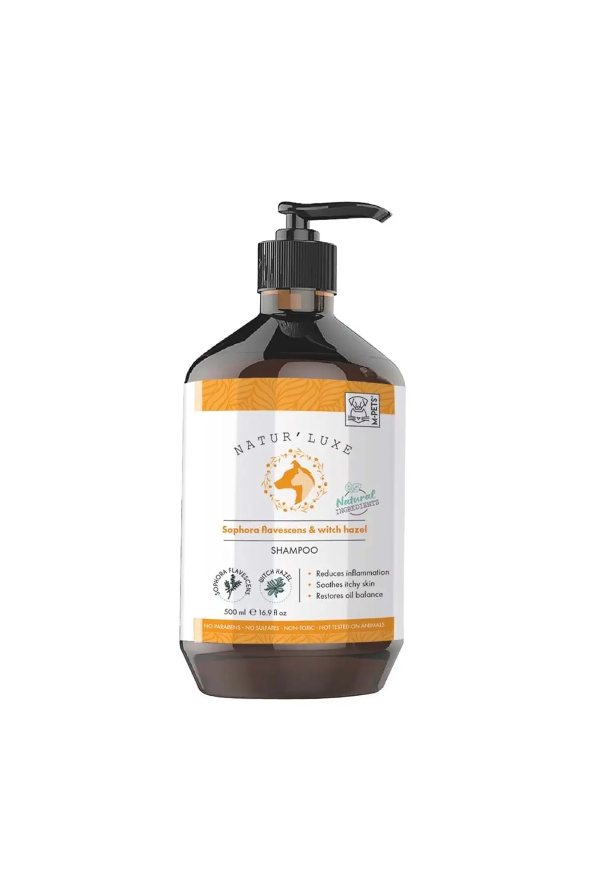 M-Pets Naturluxe Sarı Sofora ve Cadı Fındığı Özlü Köpek Şampuanı 500ml