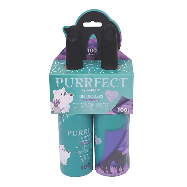 M-Pets Purrfect Kedi ve Köpekler için Lavanta Kokulu Tüy Toplama Rulosu (2’li) (100 Yaprak)