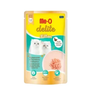 Me-O Delite Mousse Tavuk Keçi Sütü ve Somonlu Yavru Kedi Konservesi 70gr
